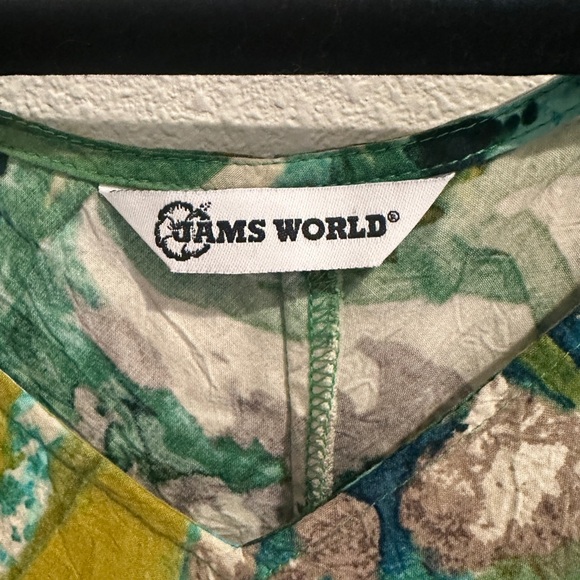 Jams World Blue Floral Green Dress medium - Picture 3 of 6